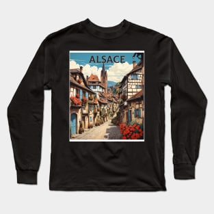 Alsace France Vintage Poster Tourism 3 Long Sleeve T-Shirt